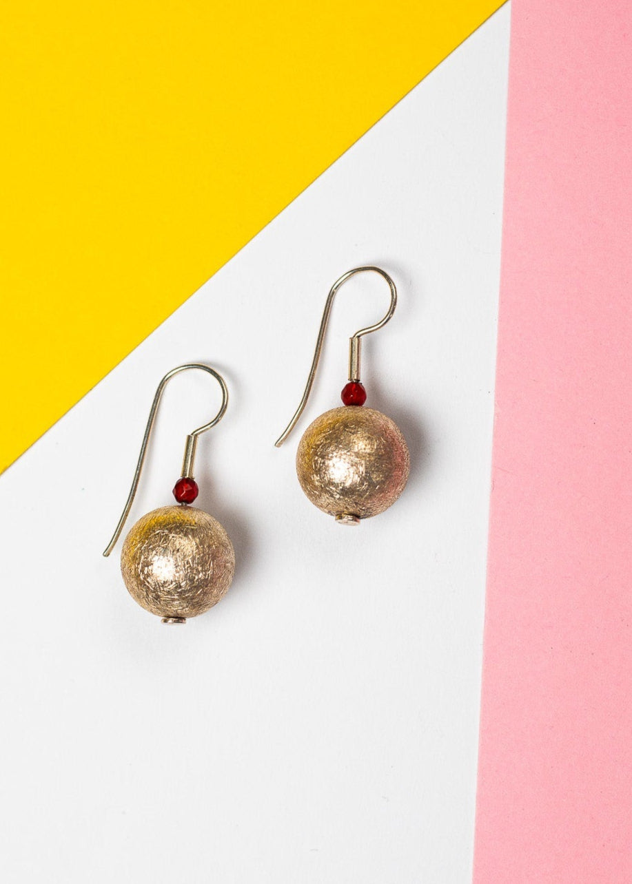 Round Silver Ball Earrings