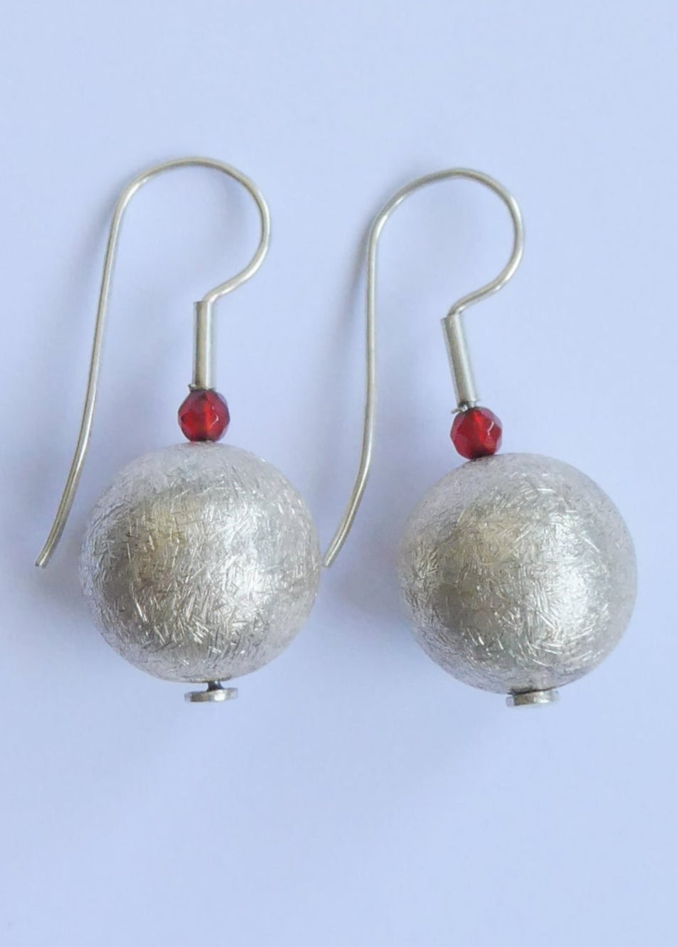 Round Silver Ball Earrings