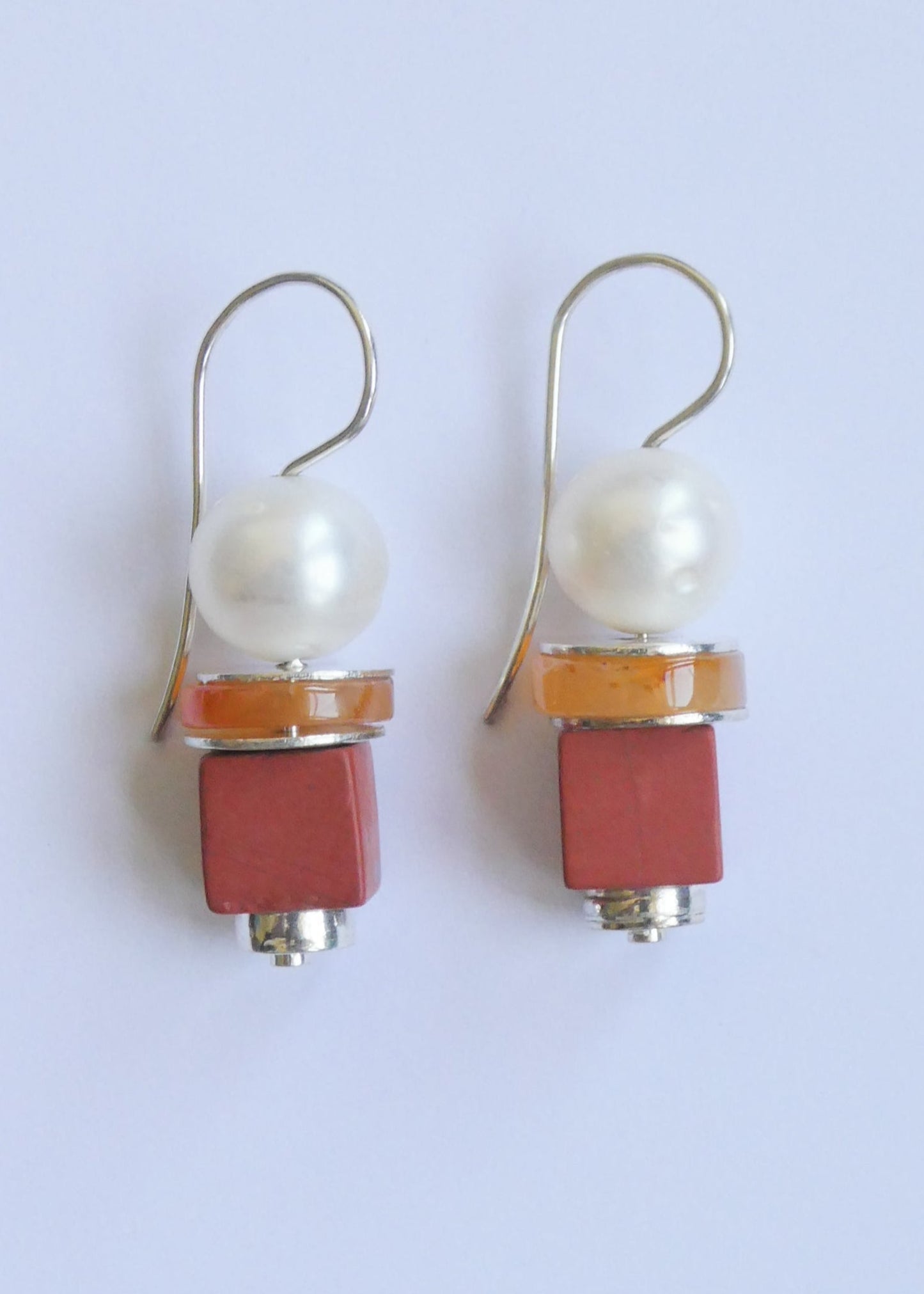 Carnelian and Pearl Earrings