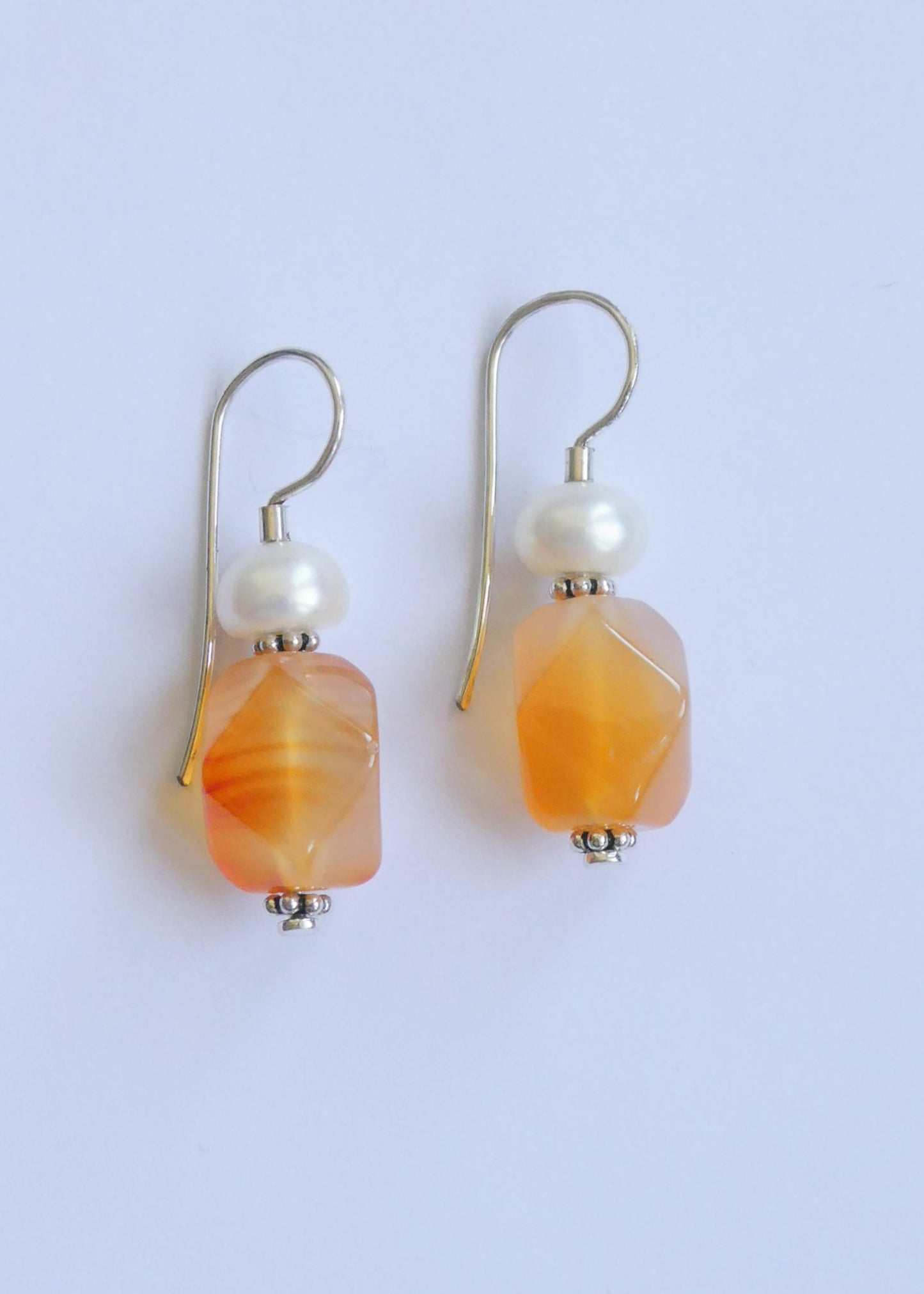 Carnelian and Pearl Earrings