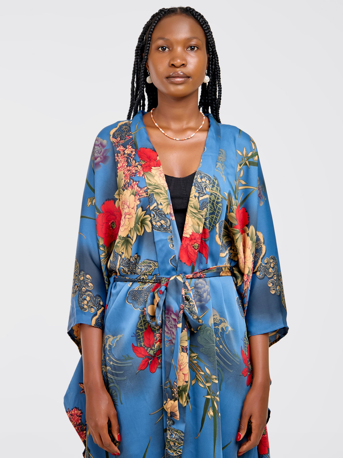 Sapphire Bloom Kimono