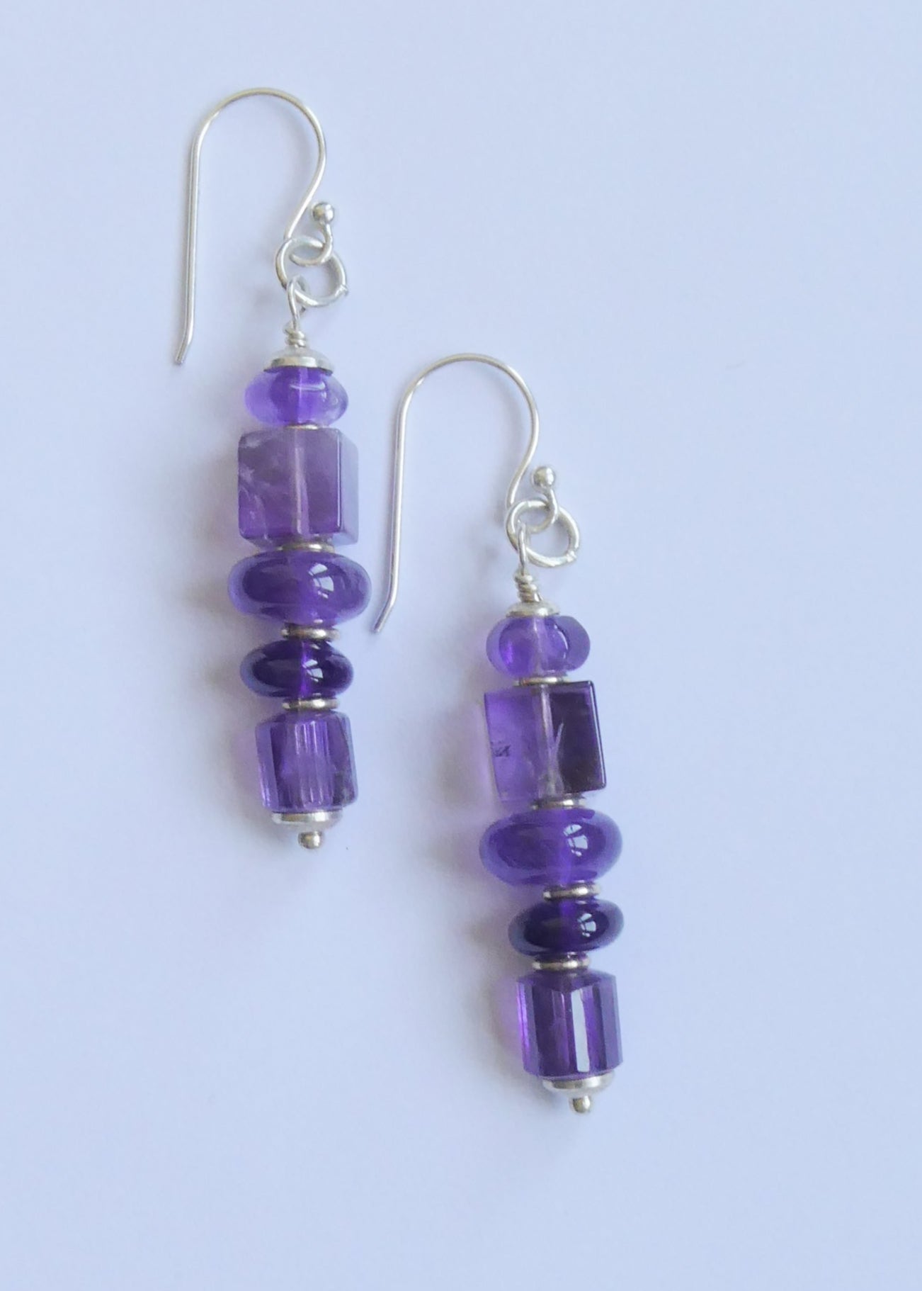 Double Amethyst Earrings