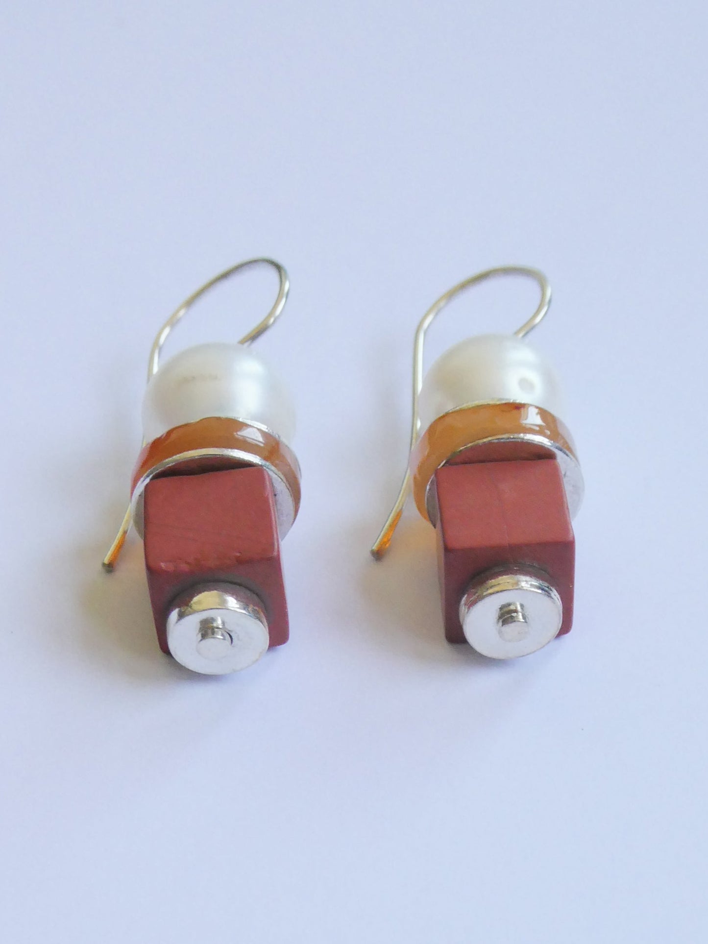 Carnelian and Pearl Earrings