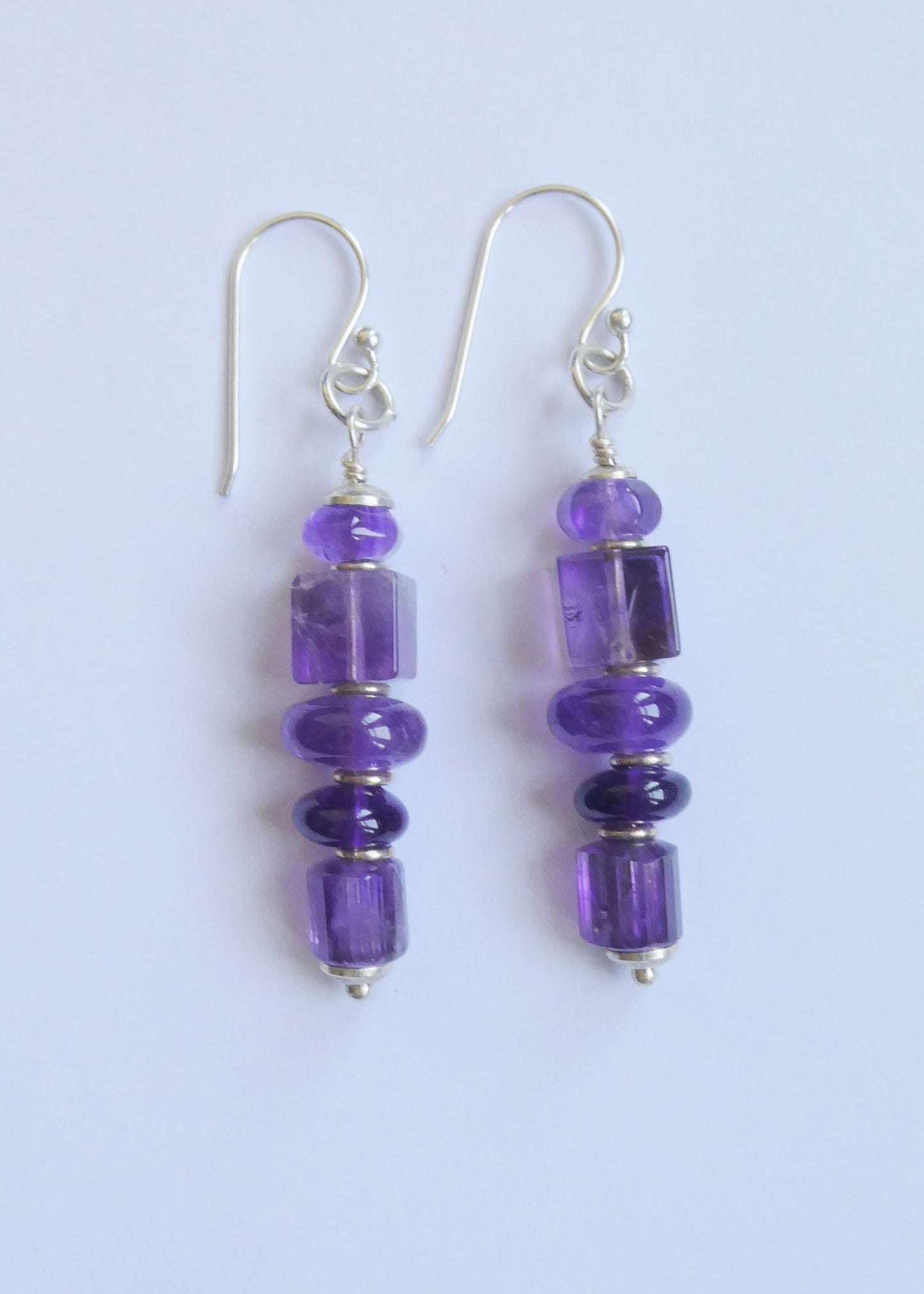 Double Amethyst Earrings