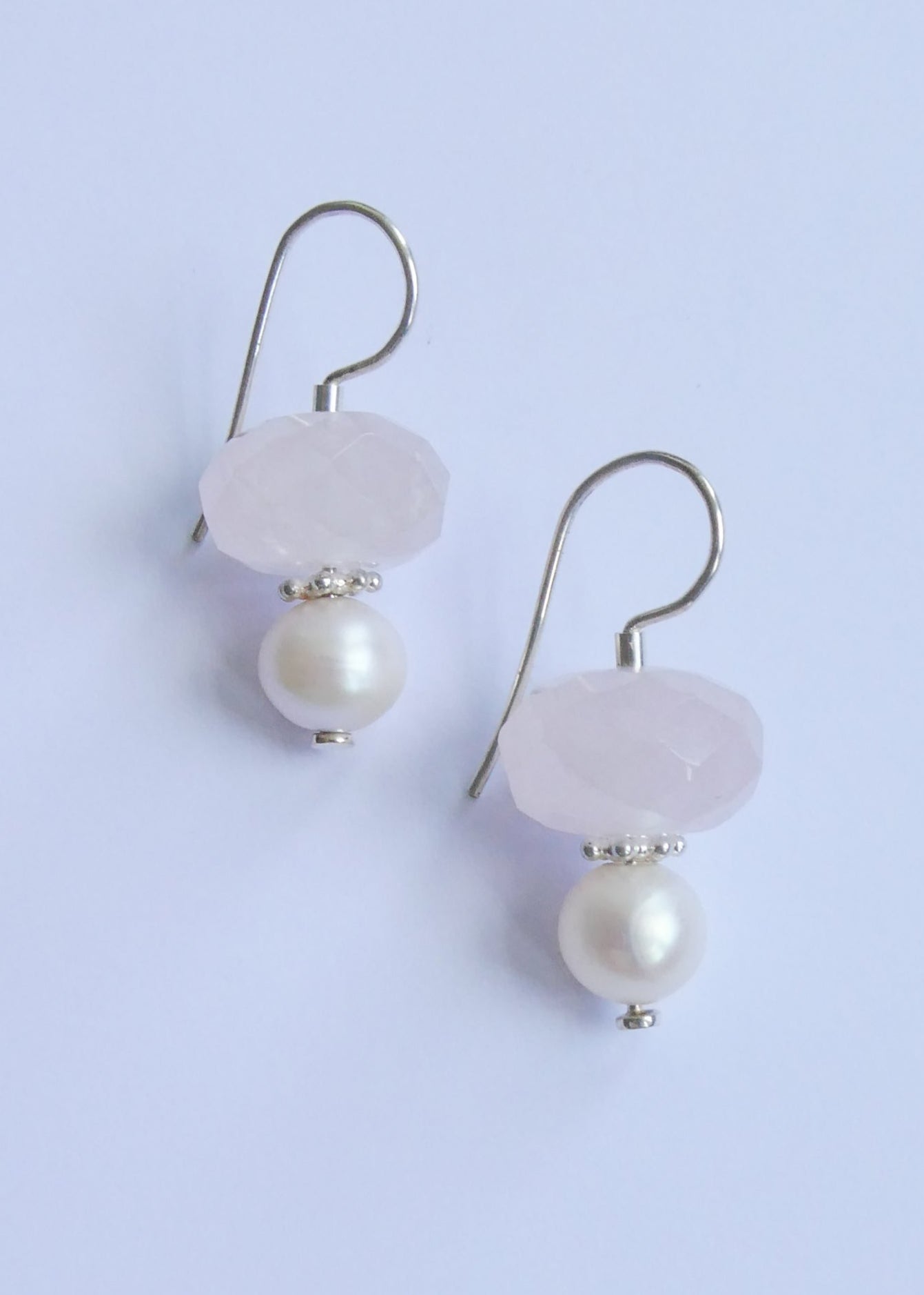 Pearl and Rose Quartz Earrings