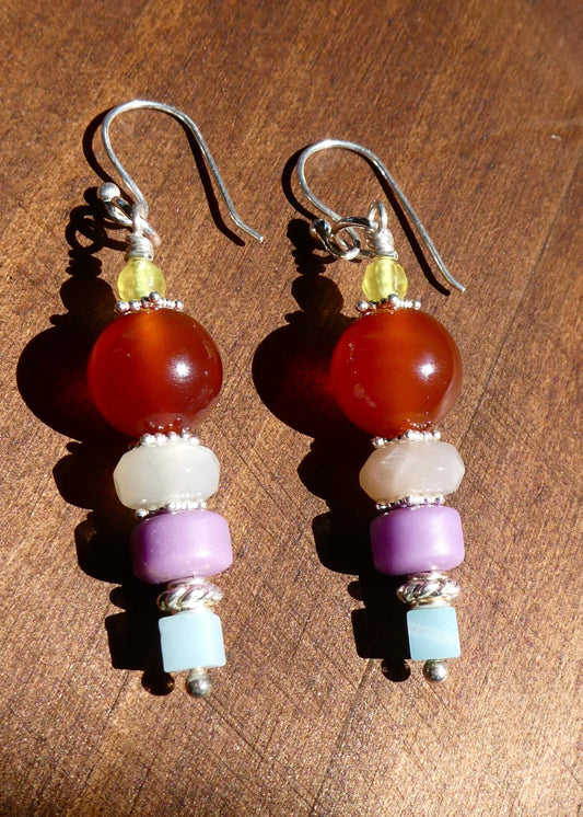 Multicolored Gemstone Earrings- 3