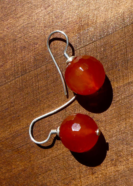 Carnelian Ball Earrings