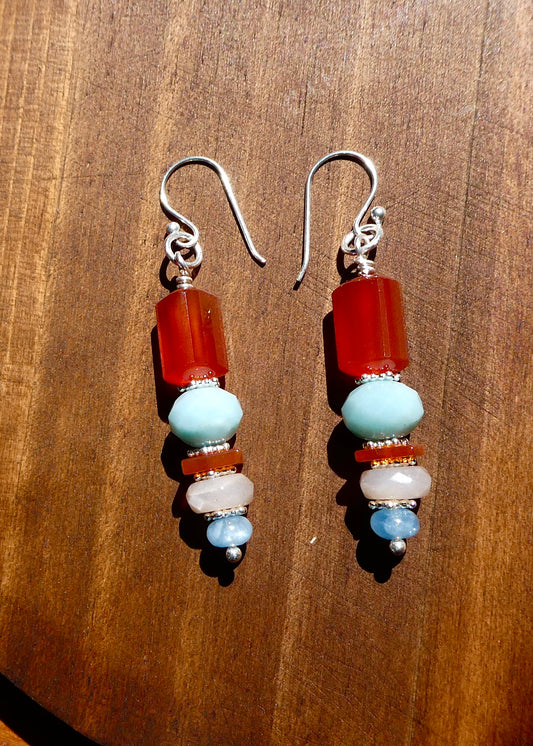 Multicolored Gemstone Earrings-1