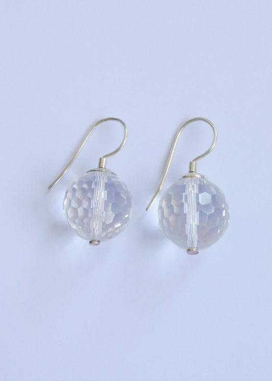 Round Rock Crystal Earrings