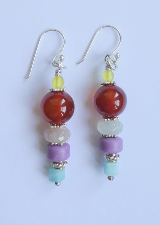 Multicolored Gemstone Earrings- 3