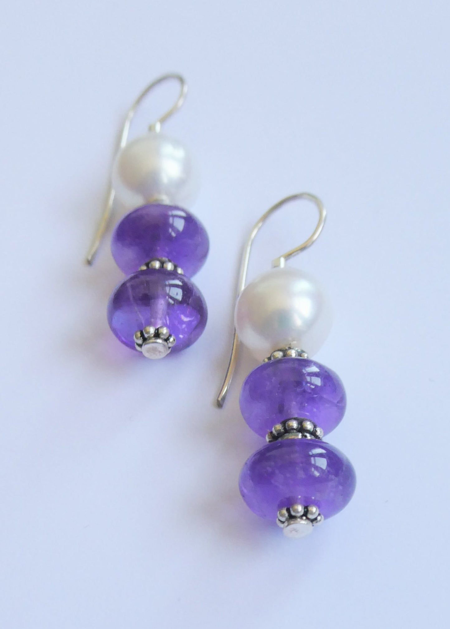 Amethyst and Pearl Earrings