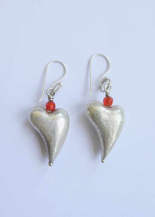 Heart Shape Silver Earrings