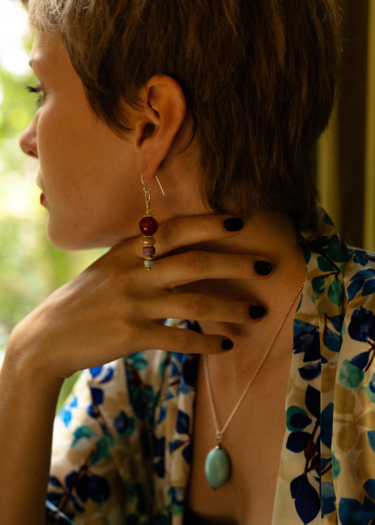 Multicolored Gemstone Earrings- 3