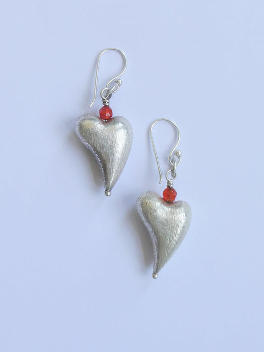 Heart Shape Silver Earrings