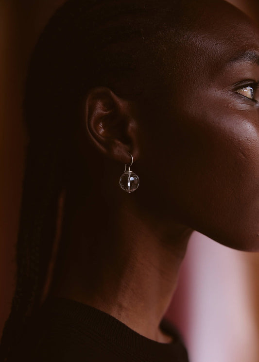 Round Rock Crystal Earrings